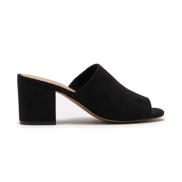 Women’s Call It Spring Tarasa Black Block Heeled Mules - Picture 3 of 3